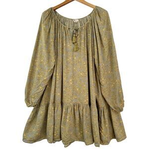 Billabong my oasis floral mini swing dress women's Large boho oversized India